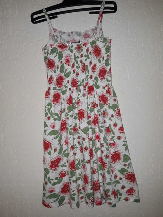 Pepperts! teens бяла лятна рокля с червени и розови цветя