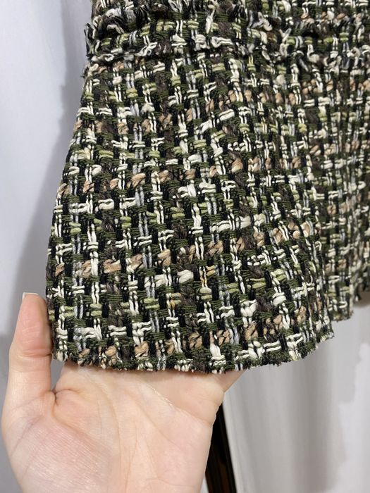 Мини пола от вълнен туид Max & Co в зелено