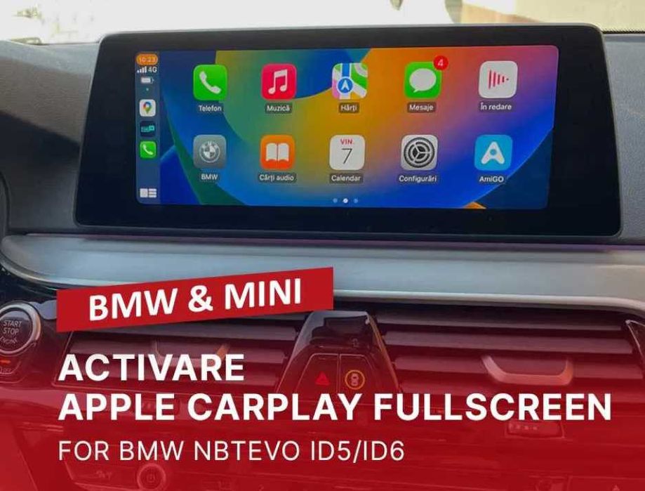 Activare Apple CarPlay Fullscreen BMW NBTevo ID5/6 modele după 2017
