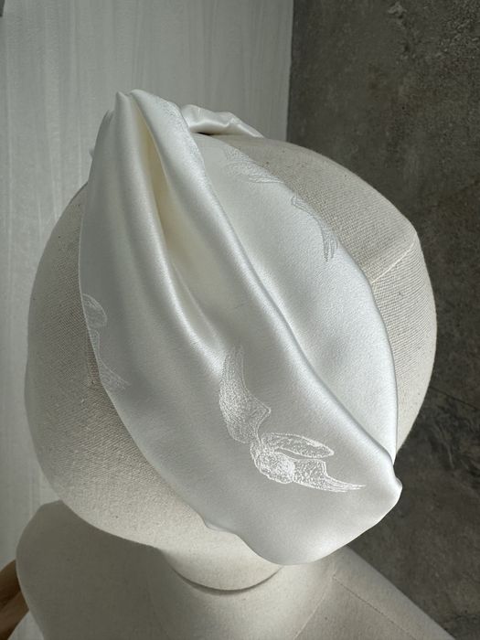 Копринена диадема.  Лента за глава от 100% естествена коприна