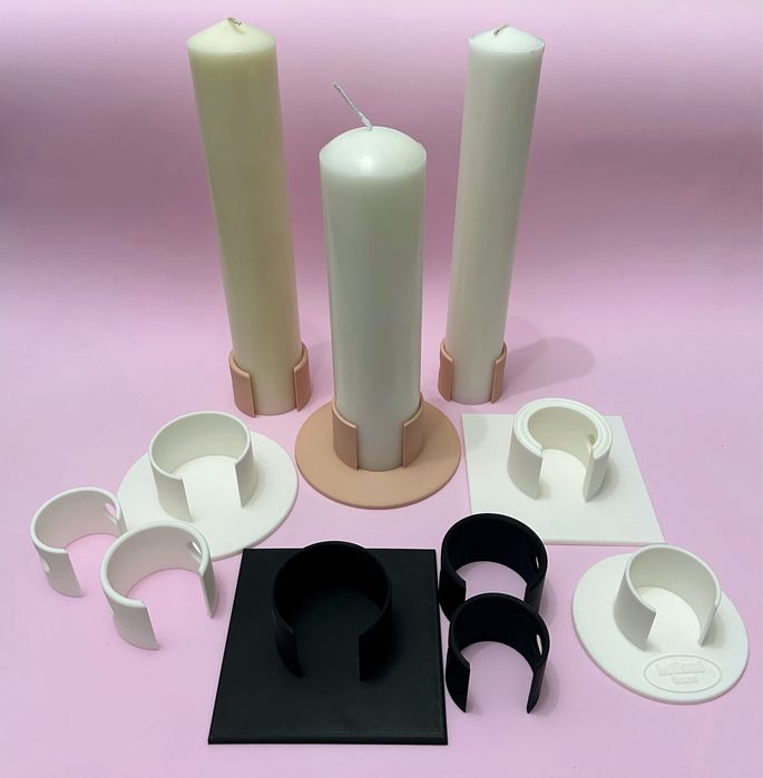 Suport 3 in 1 pentru lumanari stalp