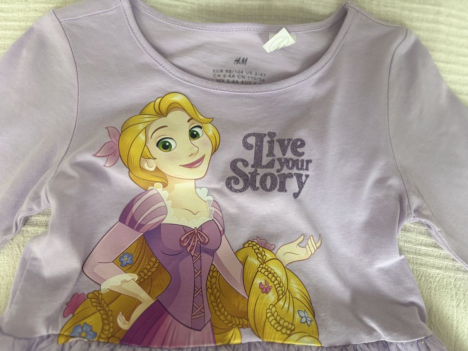 детска рокля h&m Рапунцел 98-104см