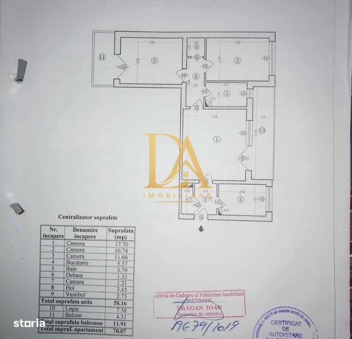 0%Comision 3 Camere | Centrală | Bloc Anvelopat | Lujerului