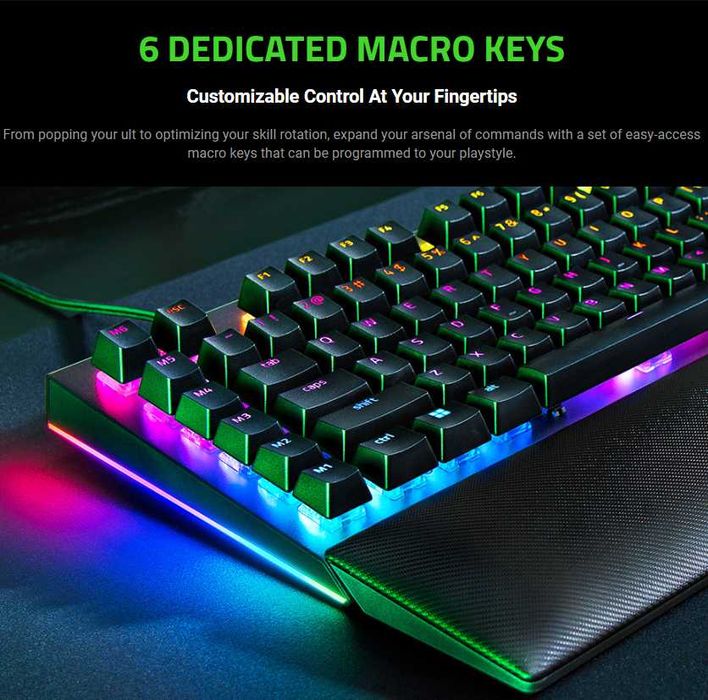 Tastatura Gaming mecanica RAZER BlackWidow V4 Green Clicky Switch, US RZ03-04690100-R3M1 negru garantie noua Sigilata
