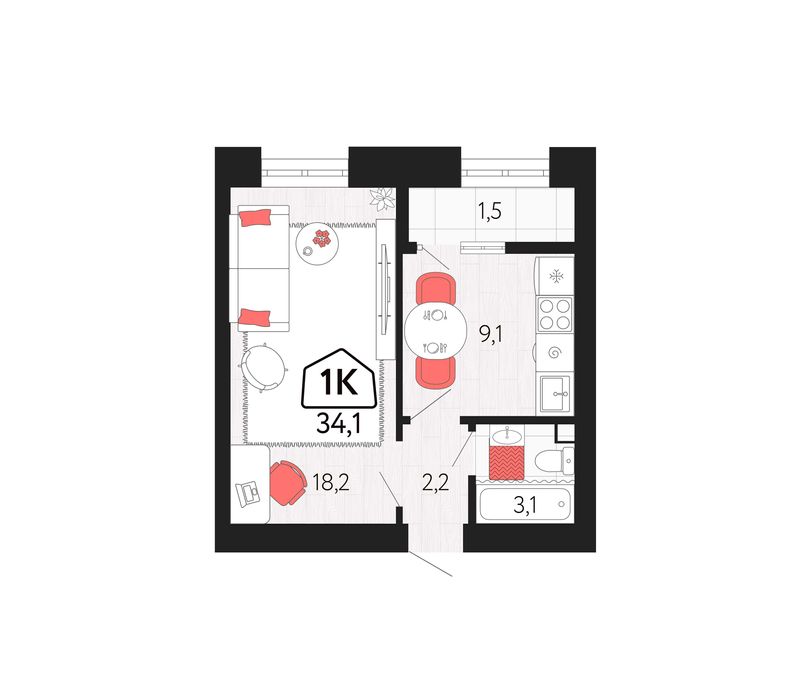 1 ком КВ ЖК Керей Комфорт 2025г