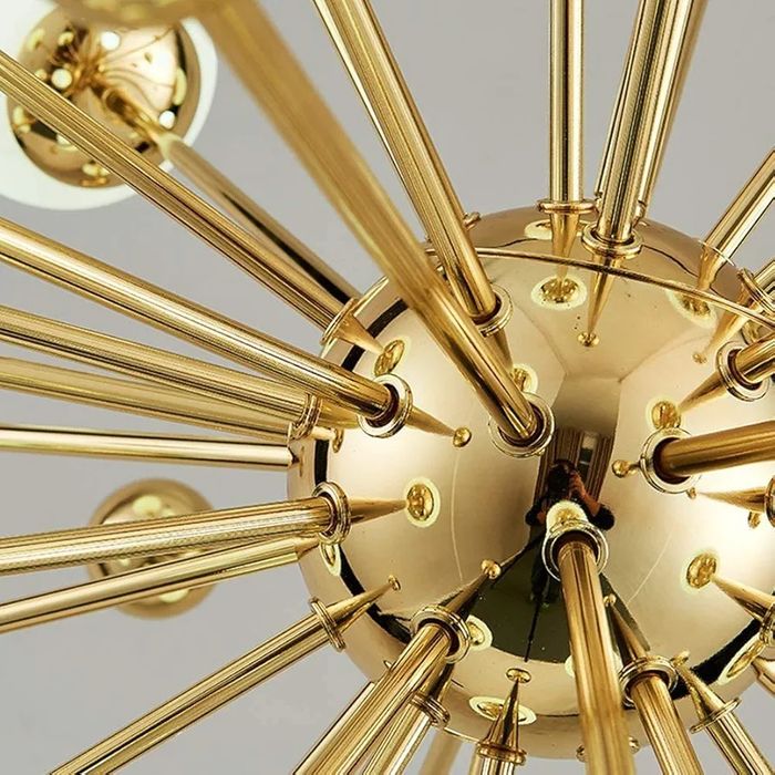 Полилей Sputnik 18 светещи сфери Ф 100 см Модерен златист метален
