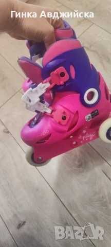 Ролери за момиче от Декатлон плюс наколенки, подлакътници и т.н.