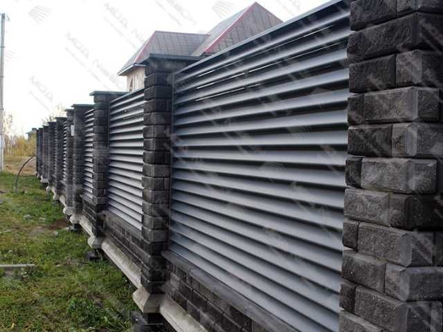 Забор жалюзи металлический