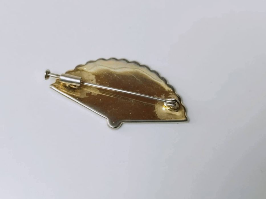 Brose veche, model de evantai, placat cu aur, Damasc, Toledo, copii