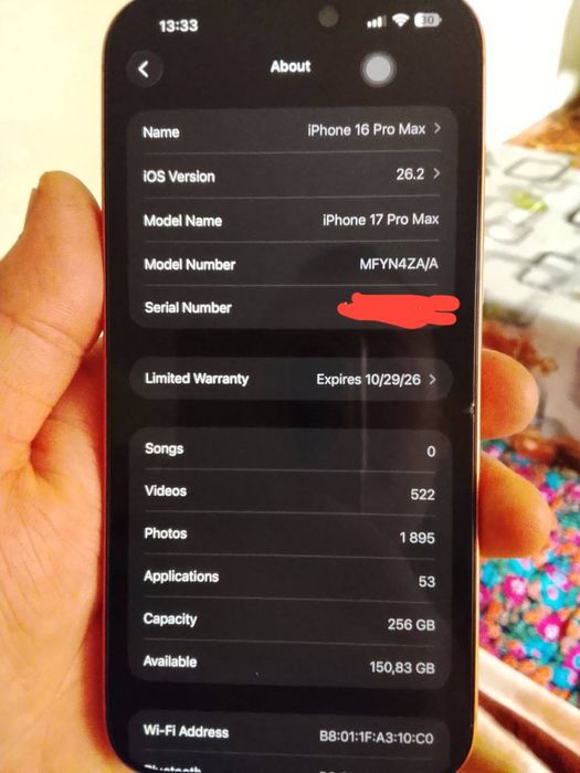 Iphone 17 pro max 256 sim