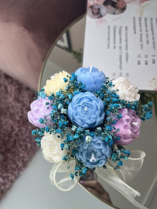 Перфектен подарък за жена букет от свещи изработени ръчно