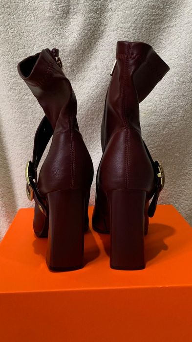 Ботильоны бордовые, 39,новые