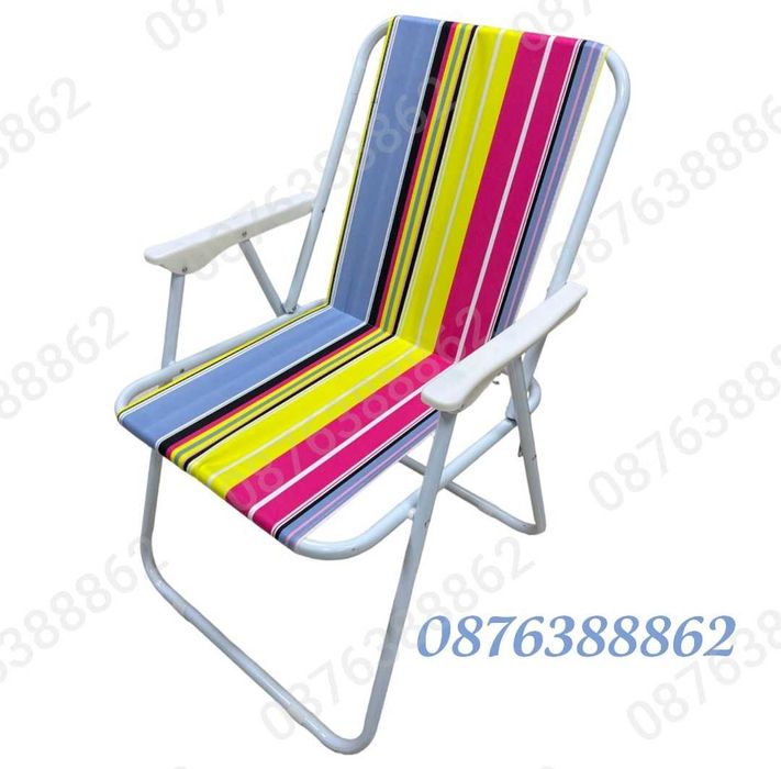 ПРОМО! Сгъваем плажен стол, до 80кг, Стол за градина, къмпинг, пикник