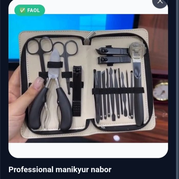 SarlaSarlavha:
Professional manikyur nabor zanglamas po'lat ayollar er