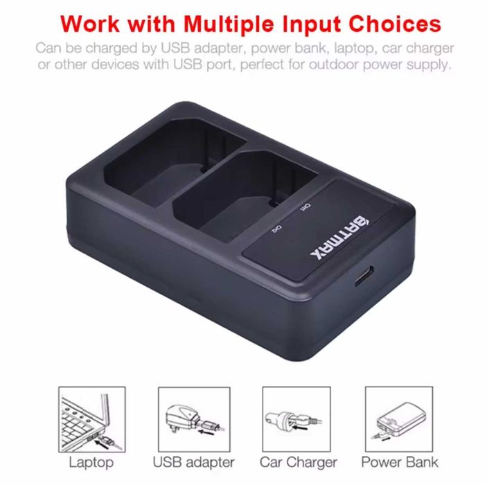 Двойно зарядно за батерии NP-FZ100 за Sony A7 III , A7 IV , A6600 и др