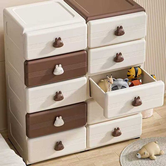 пластиковый детский комод с пятью выдвижными ящиками Размеры: 83x35x34