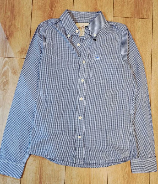 Cămașă Hollister California – Mărimea M – Model Gingham Albastru/Alb