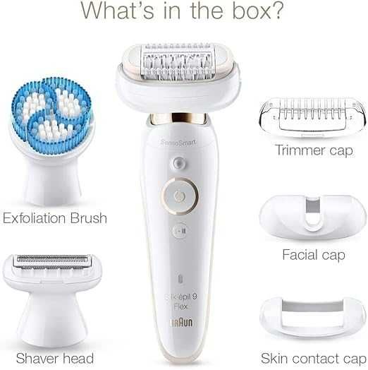 Епилатор Braun Silk-épil 9 9-060 3D с изцяло подвижна глава за мокро и за сухо бръснене