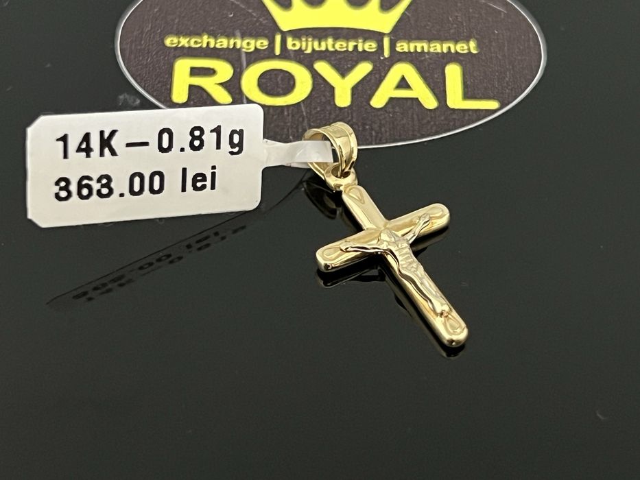 Bijuteria Royal CB : Pandantiv cruce aur 14k 585  0,81 gr