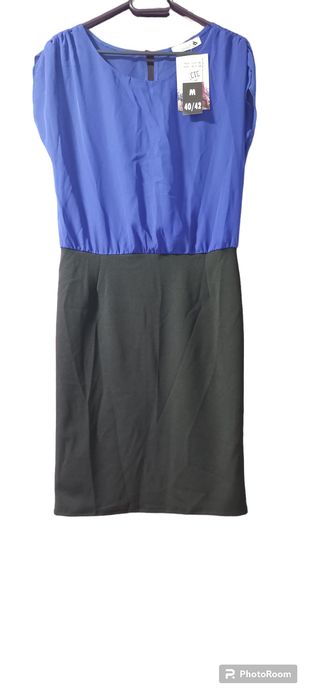 Rochie albastru electric-negru