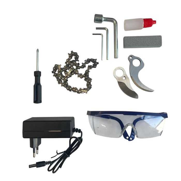 Комплект 2в1 Акумулаторна Лозарска Ножица и Трион с Омасляване 36V 8AH