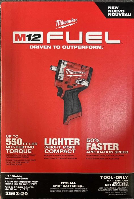 Milwaukee 2563/2  M12 FCIWF12G3 Stubby 745nm impact