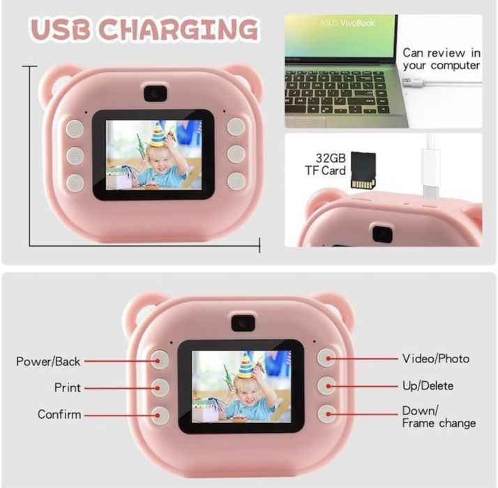 Детски фотоапарат с принтер