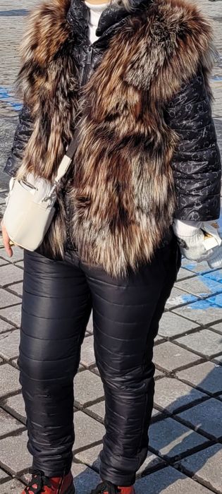 Vesta dama blana naturală vulpe
