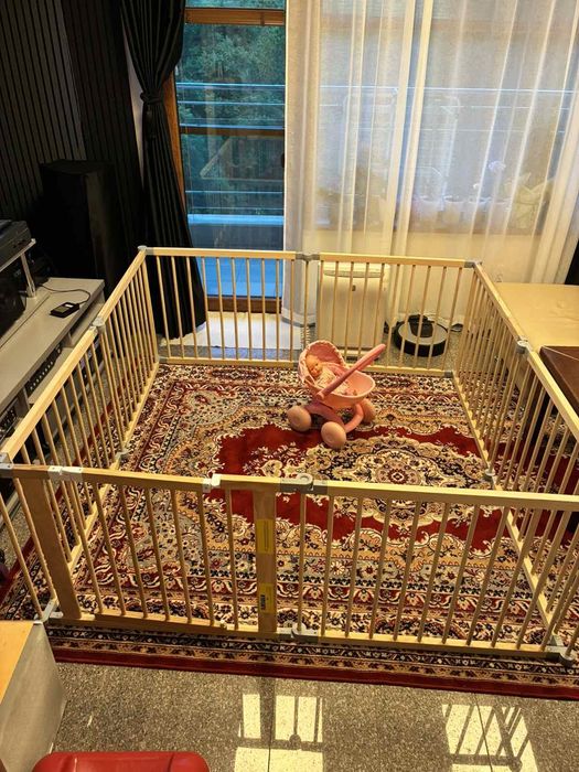 Дървена детска кошара за игра