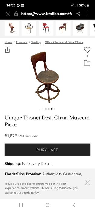 Scaun Thonet cu surub an 1900