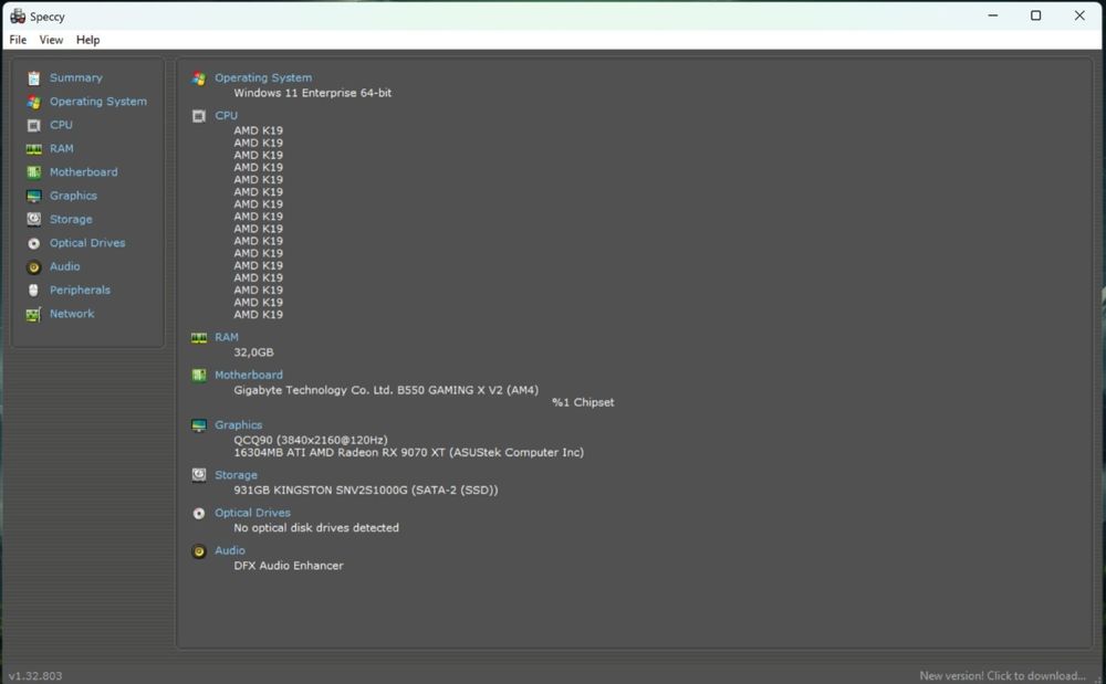 PC Gaming "Red Devil":  Ryzen 7 5800X3D, RX 9070 XT 16GB, 32GB DDR4
