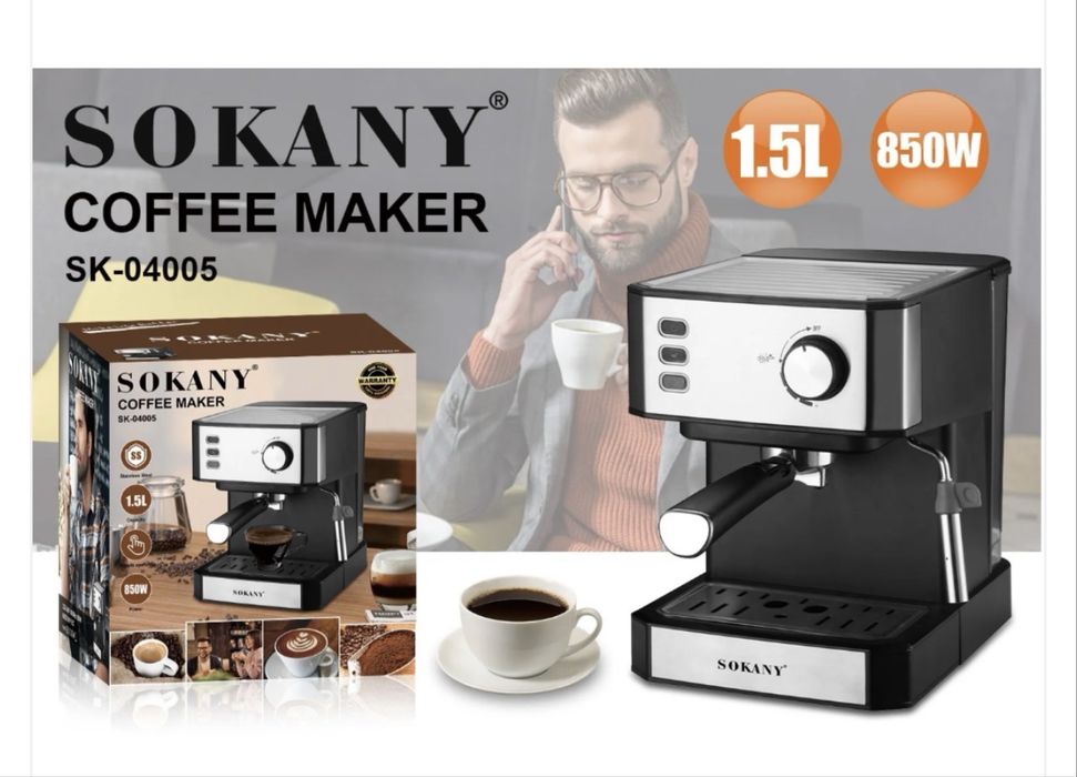Masina electrica de cafea Sokany 850W 1,5 L 15 bar