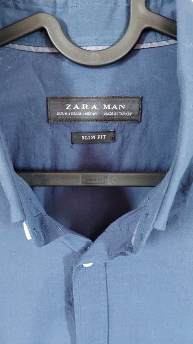 мъжка риза, маркова, полупрозрачна, тъмносин памук, 10лв