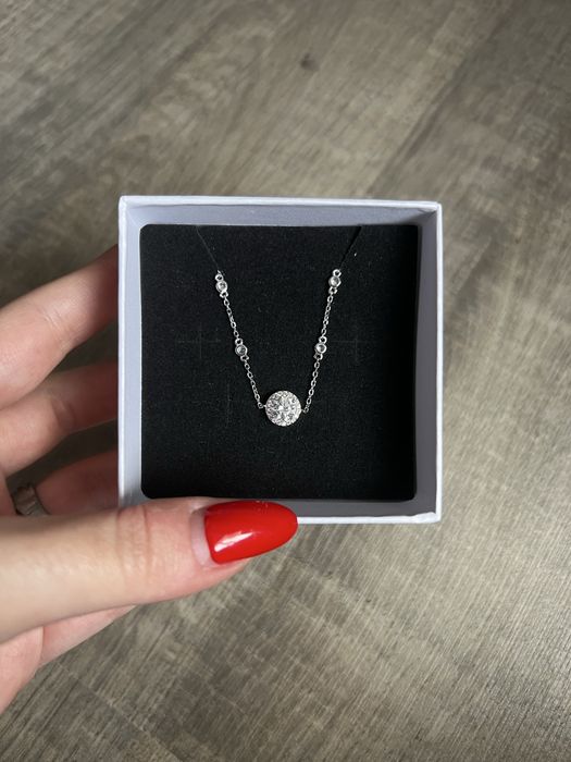 Brățară argint 925 cu pandantiv strălucitor tip halo – elegantă, nouă