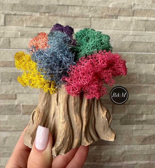 Подарък. Декорации. Скандинавски мъх. Ръчно изработени.