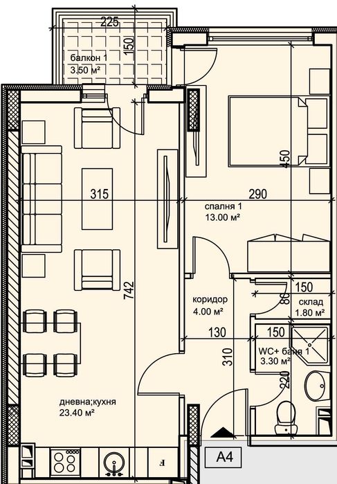 ПРЕД АКТ 16! Двустаен апартамент НОВА СГРАДА кв. Кършияка