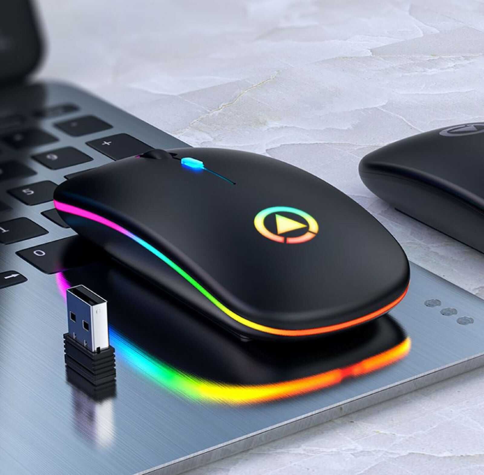 A2 RGB безжична мишка Компютърна мишка мишка за компютър с bluetooth гр ...