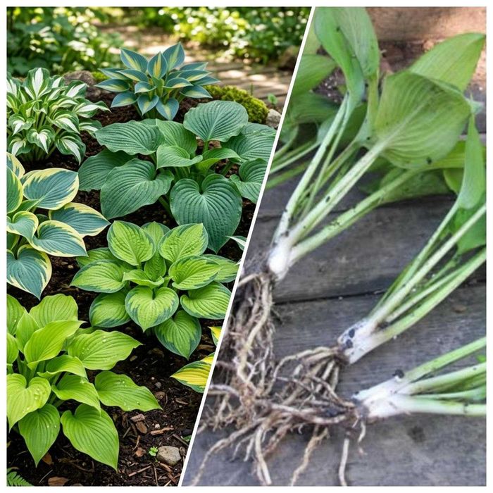 Хосты, делёнки, рассада