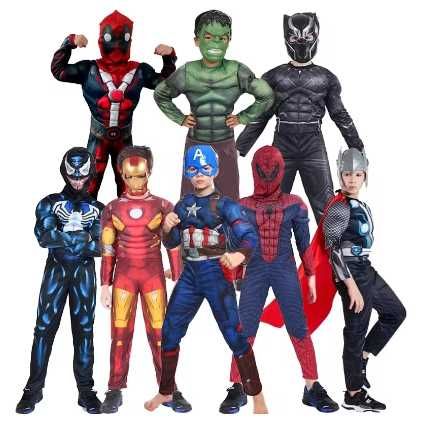 Детски Костюм с мускули Спайдърмен, Батман, Венъм, Супермен, Хълк и др