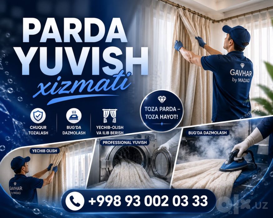 Har qanday parda yuvish / Стирка любых штор