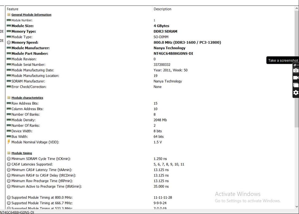4 GB RAM за лаптоп 2xR8 PC3-12800s Nania DDR3 SDRAM SO-DIMM