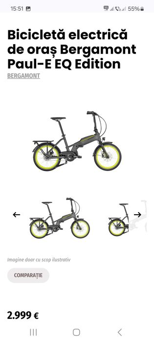Bicicleta electrica Pliabila Bergamont