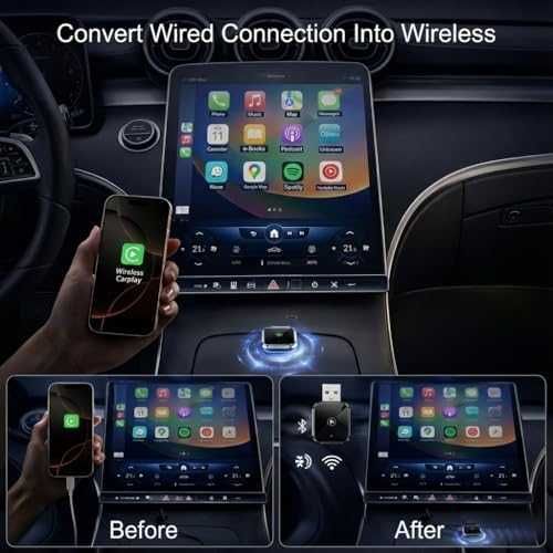Нов 2 в 1 безжичен CarPlay Android Auto адаптер за кола автомобил телефон връзка