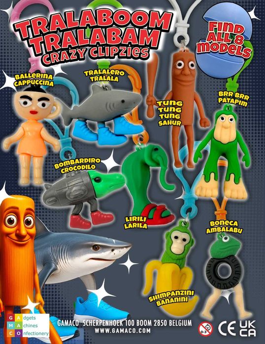 Капсули 50мм. с играчки "Tralabom Tralabam" - играчки