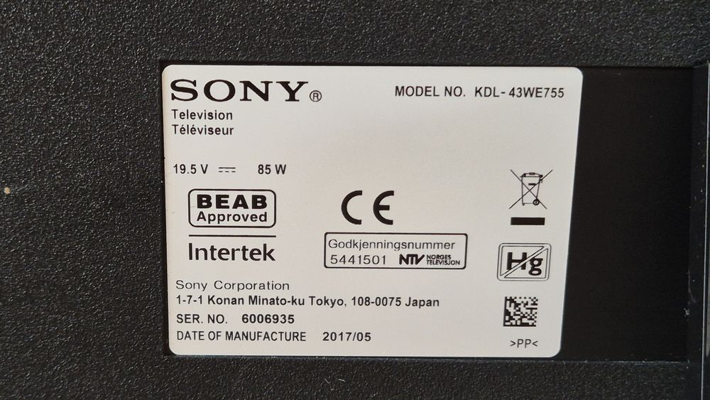 Sony KDL-43WE755 Full HD, Smart, WiFi, LED
