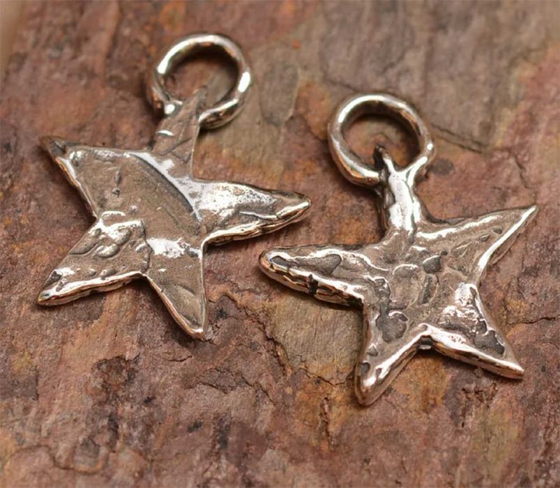 Сребърен медальон 925 звезда – талисман за надежда, скулптурни бижута.