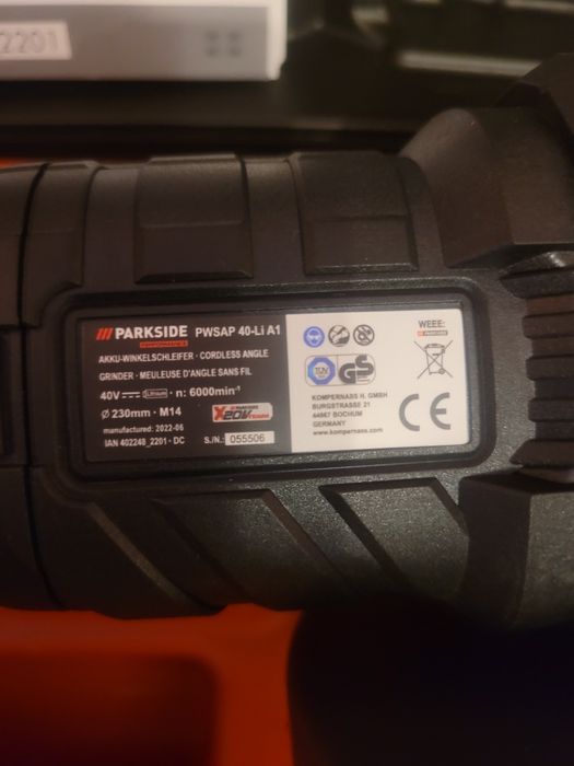Ъглошлайф Parkside PWSAP 40-LI A1