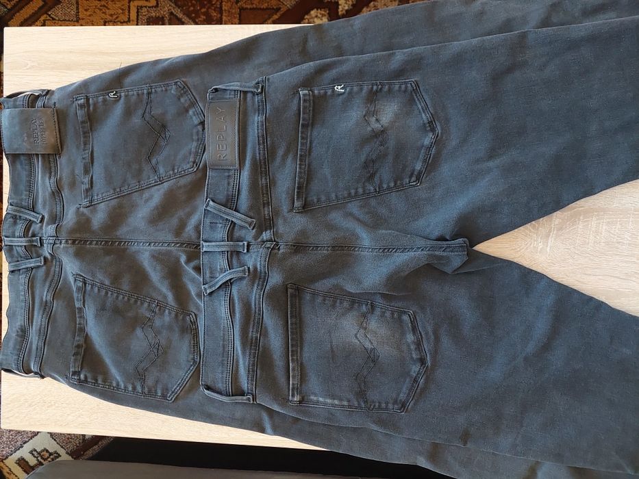 Мъжки дънки Replay Anbass Slim Fit в черен цвят, Hyperflex