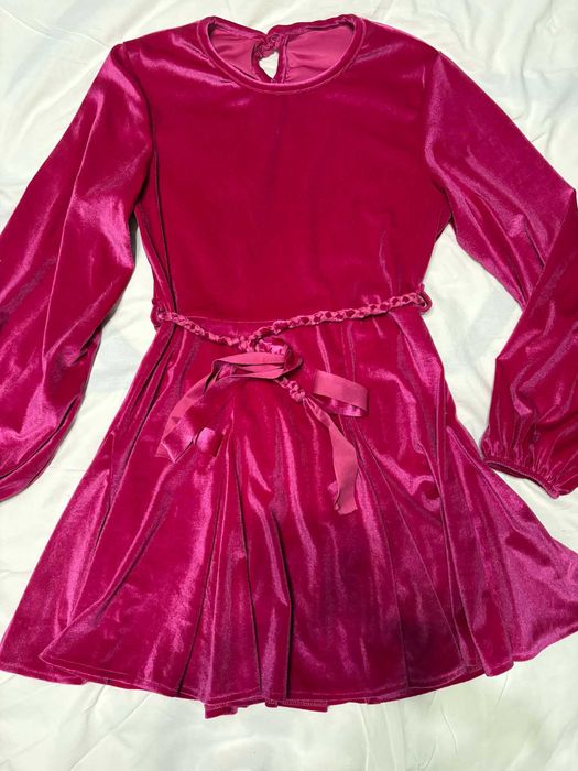 Рокли Zara  M размер, розово кадифе рокля