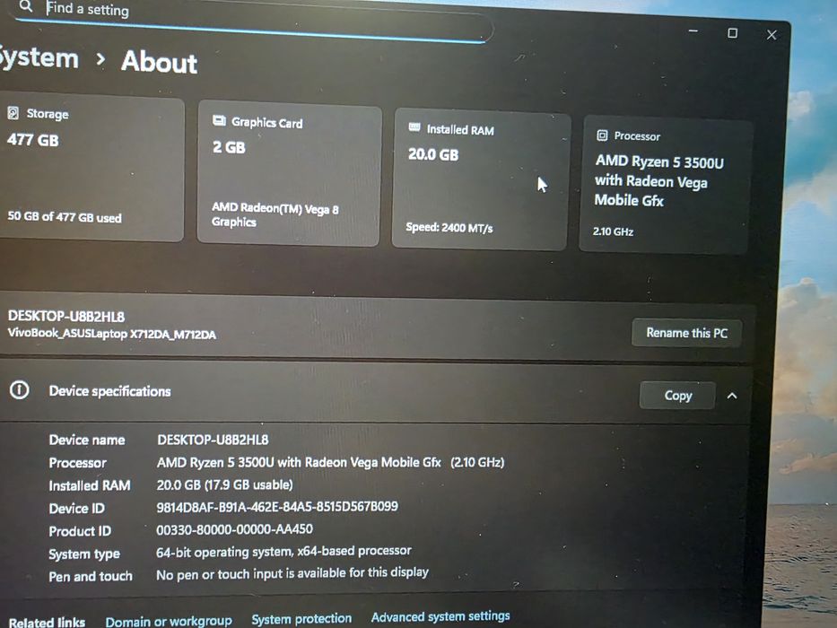 Laptop Asus  model X712DA 17,3"